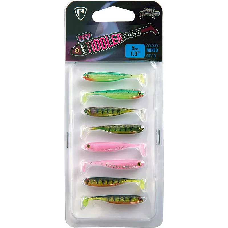 FOX Rage Micro Tiddler Fast 5 cm UV Mixed Colour Pack, Angelshop